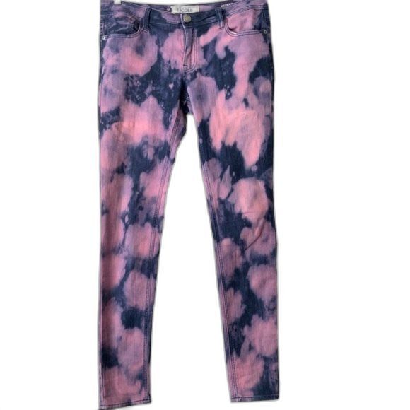 Vigold Jeans Women 9 / 10 Purple Multicolor Skinny Leg Denim Tie Dye - Picture 1 of 8